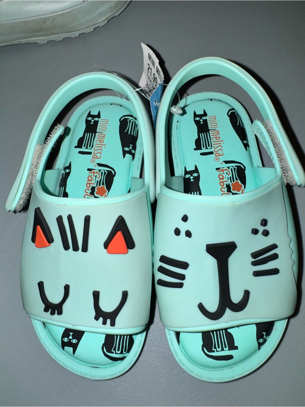 Mini Melissa Mia + Fábula Cat Face jelly sandals